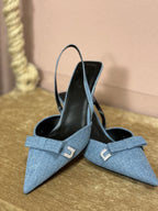 Slingback denim