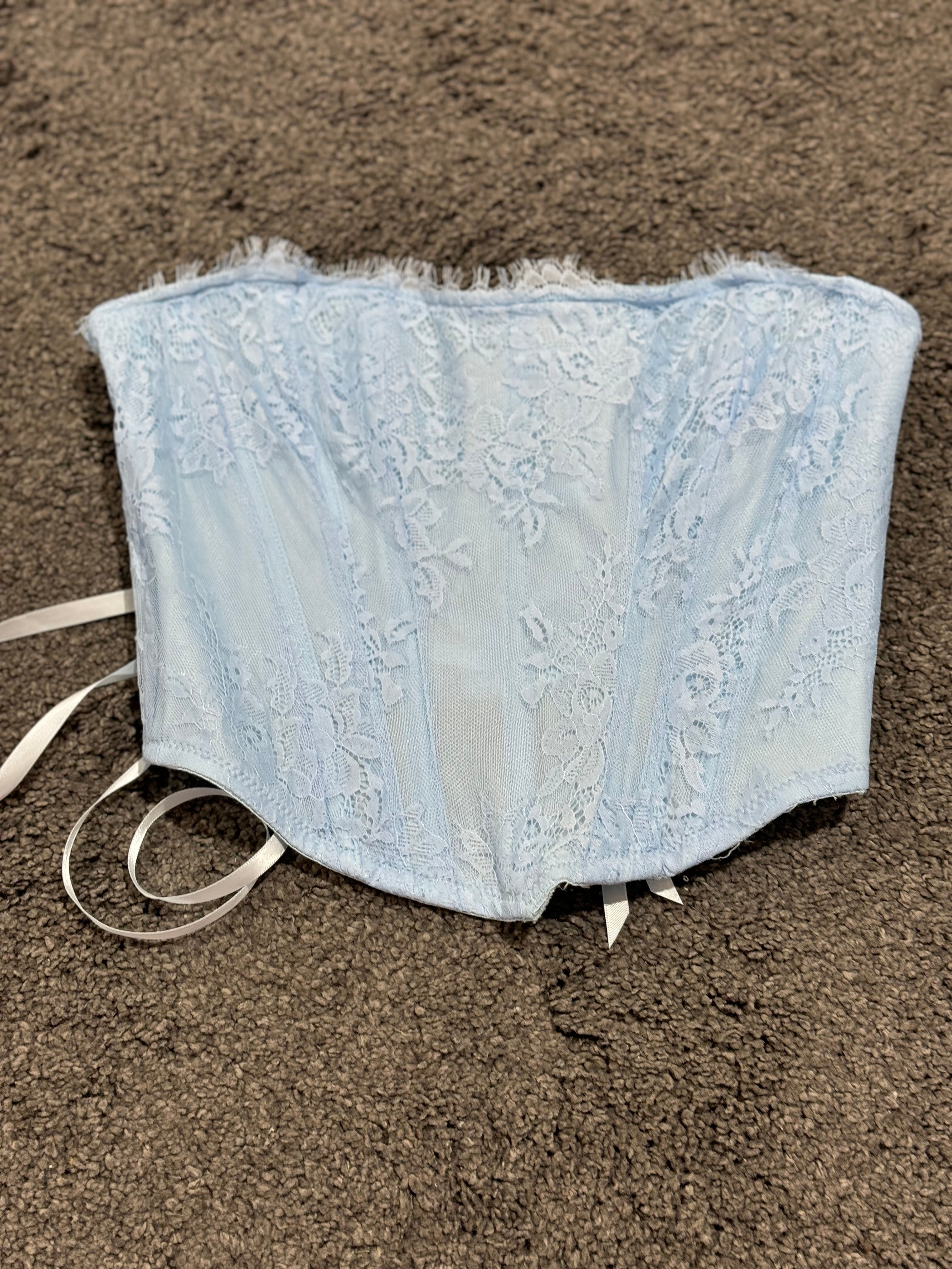 Corpetto pizzo azzurro