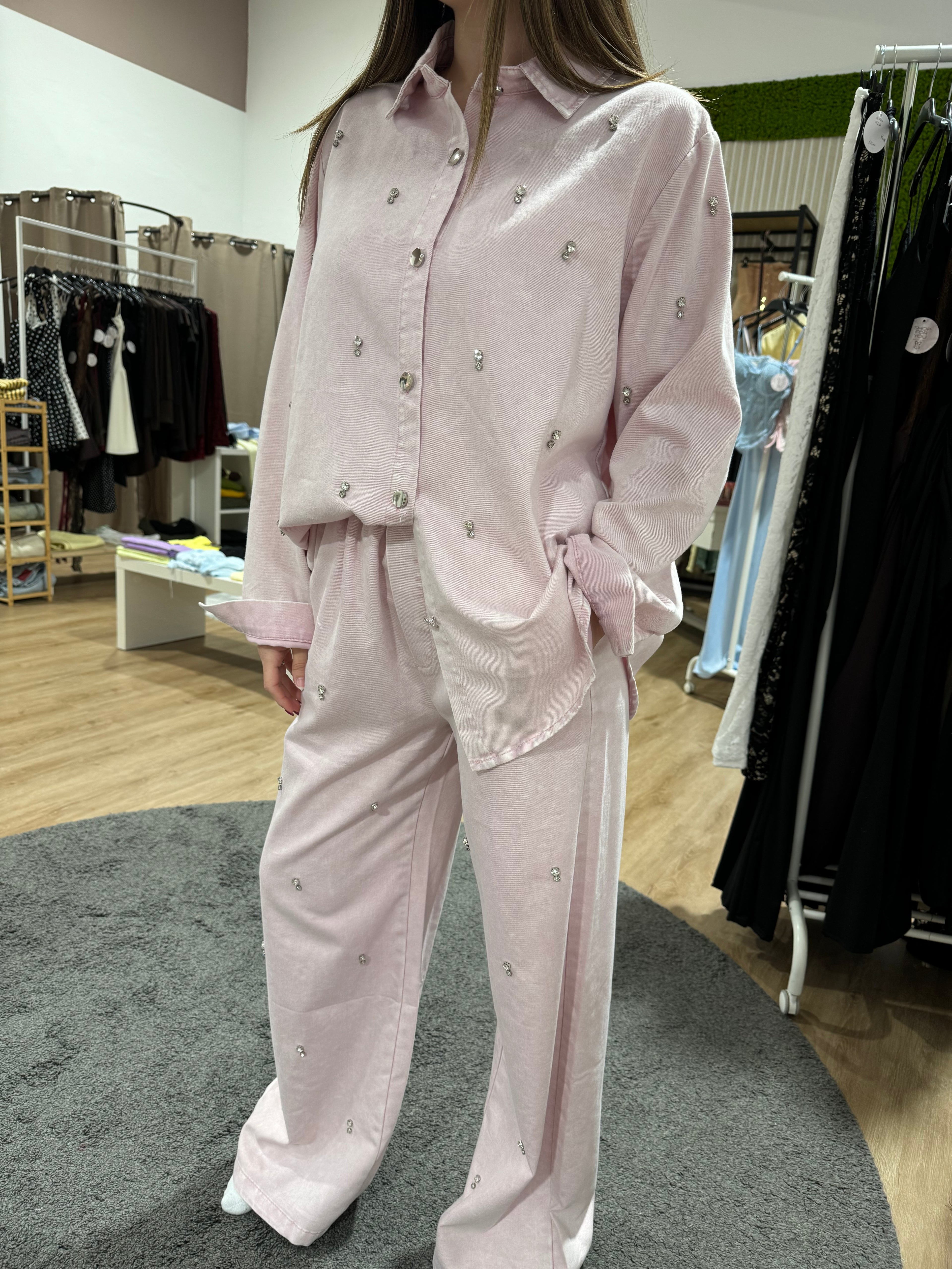 Coordinato Denim pietre pink