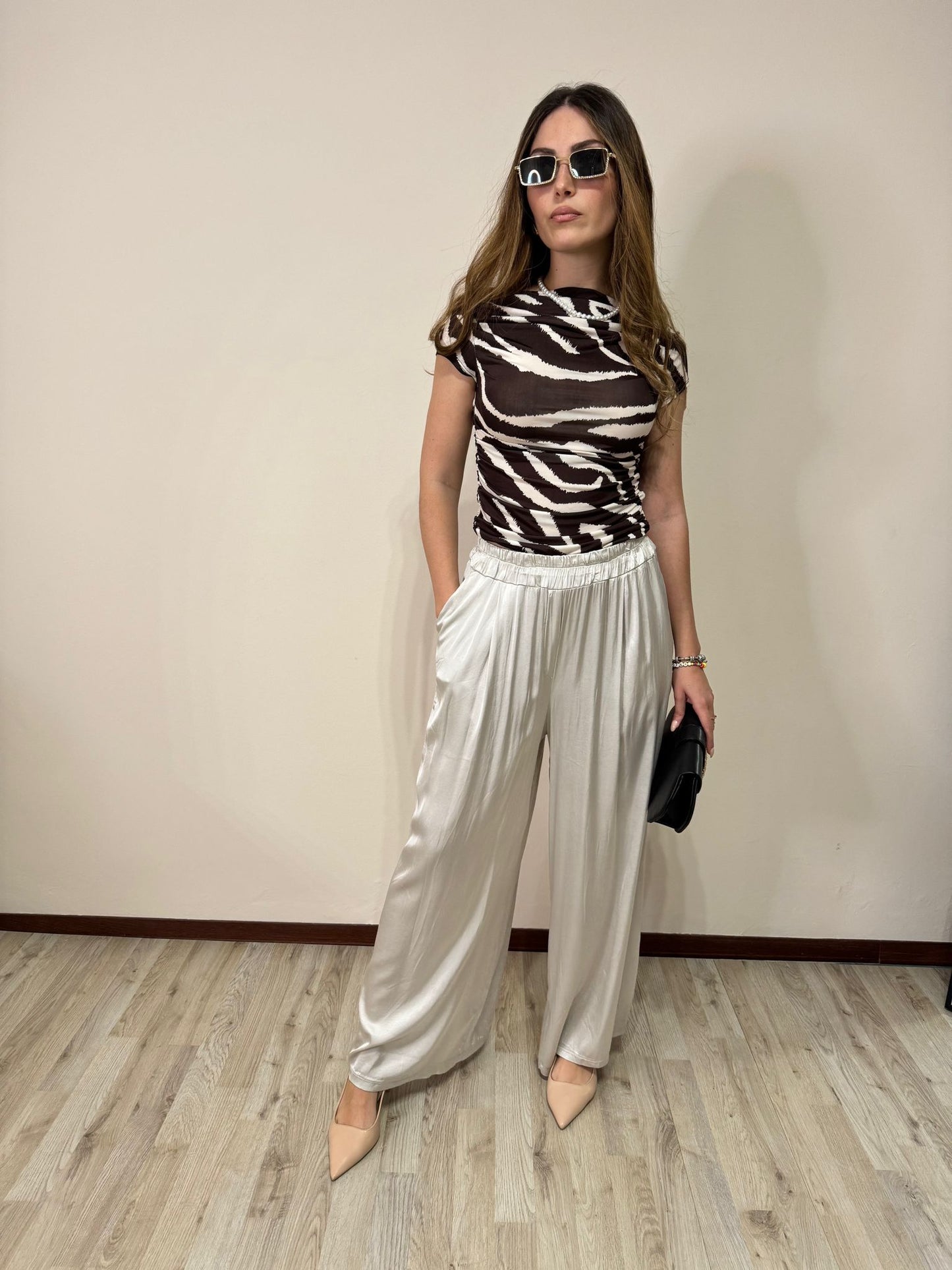 Maglia zebrata marrone