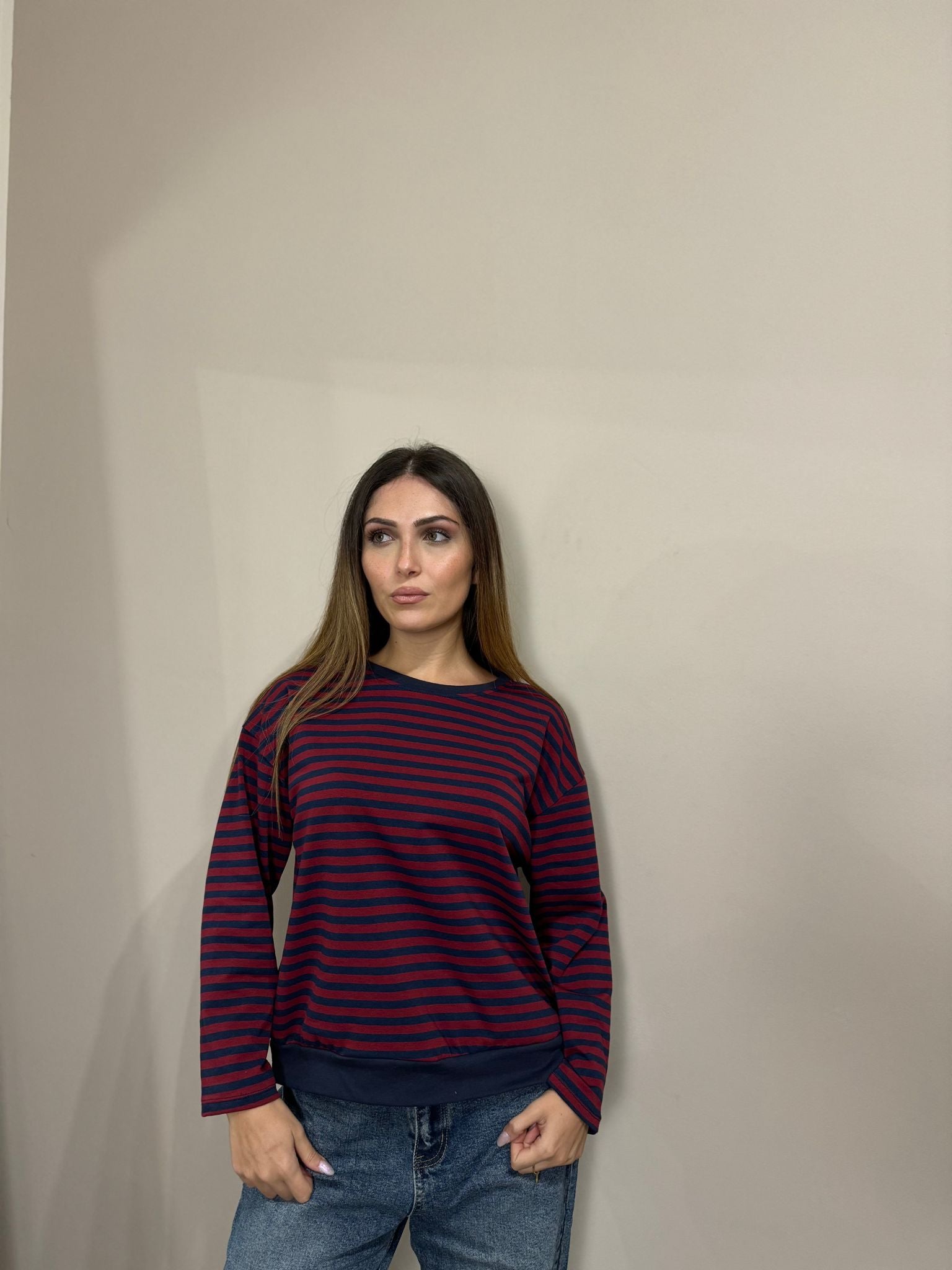 Maglia Gaia bordeaux/blu