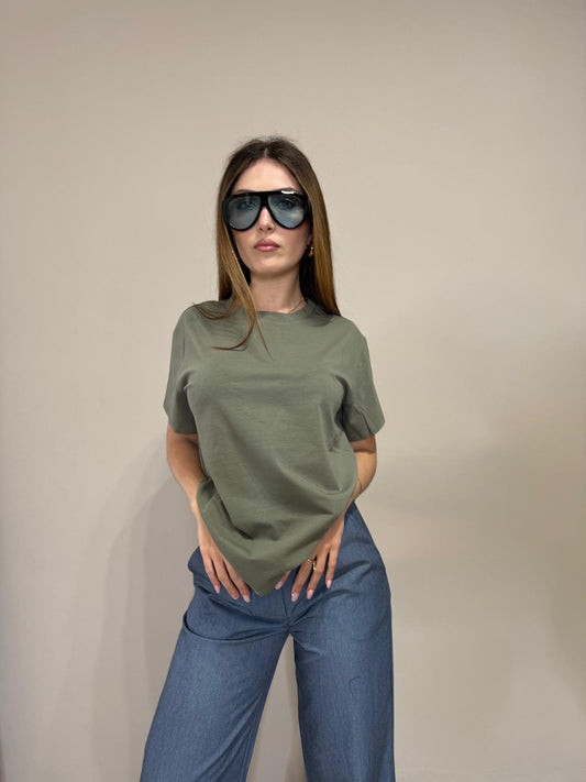 t-shirt m/c verde militare