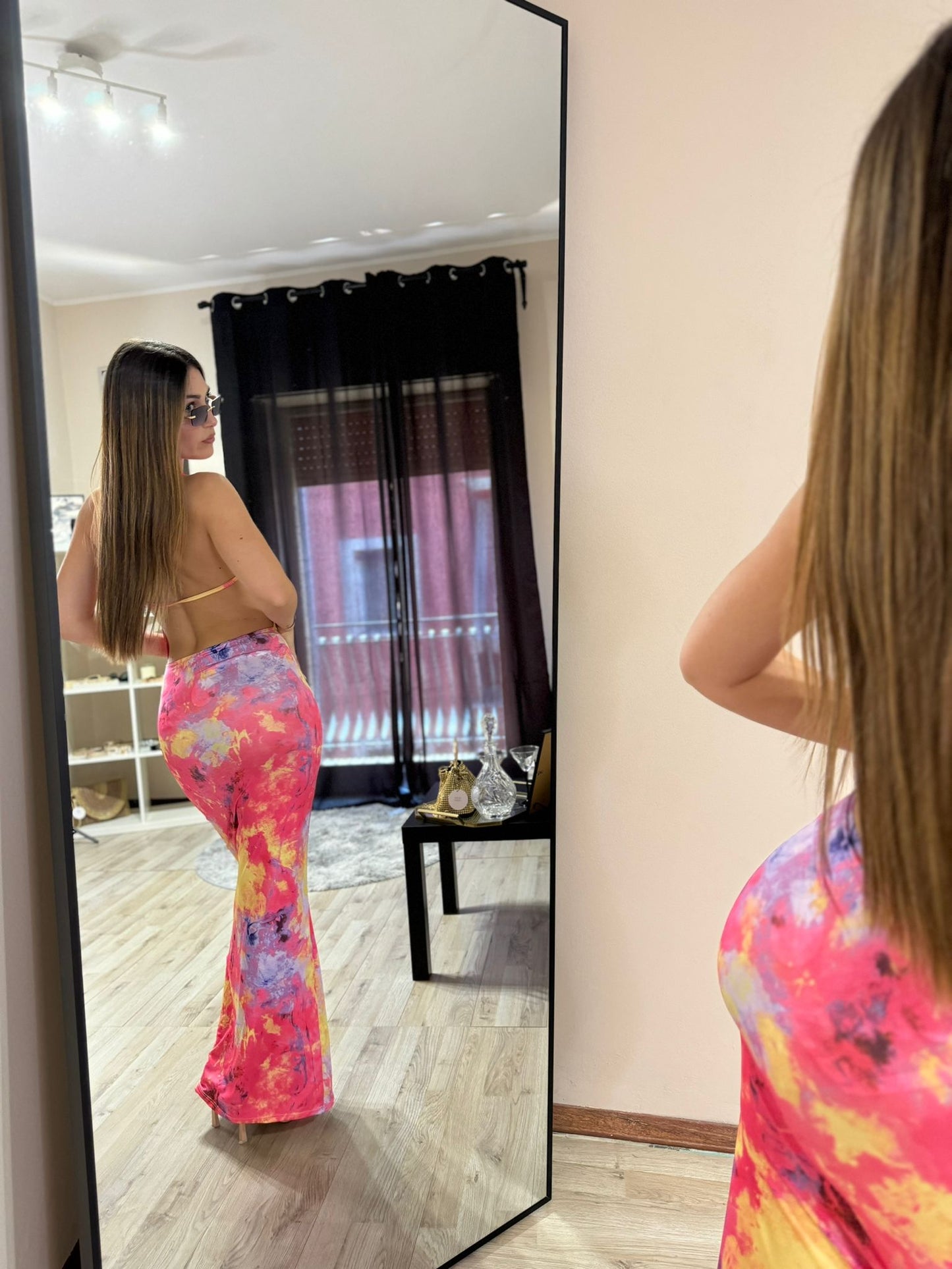 Abito Miranda fantasia fucsia