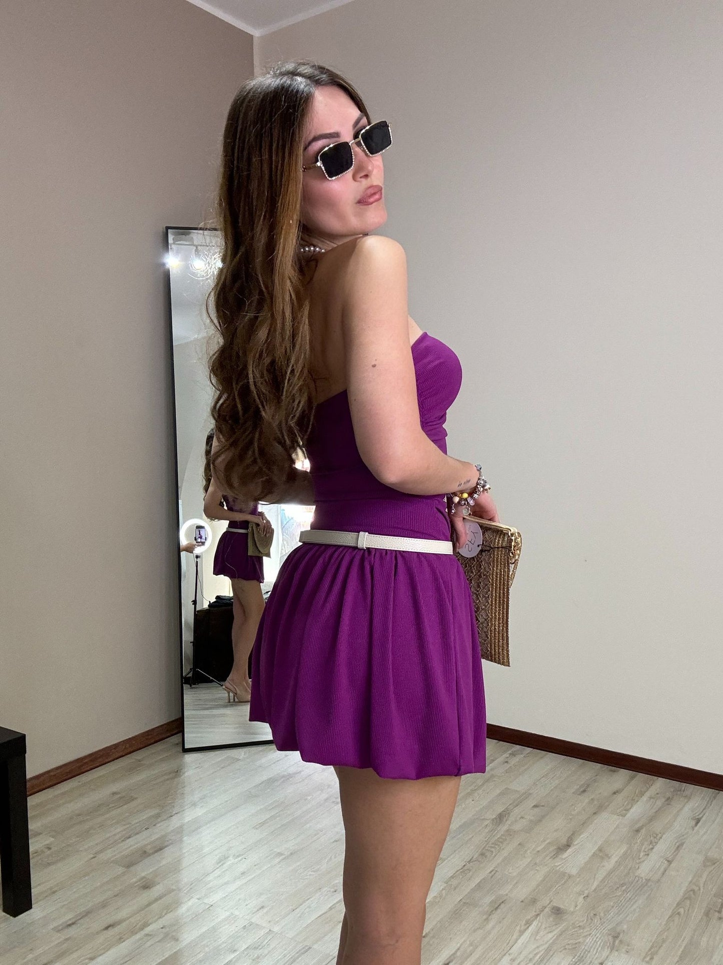 Abito fascia Sofy viola