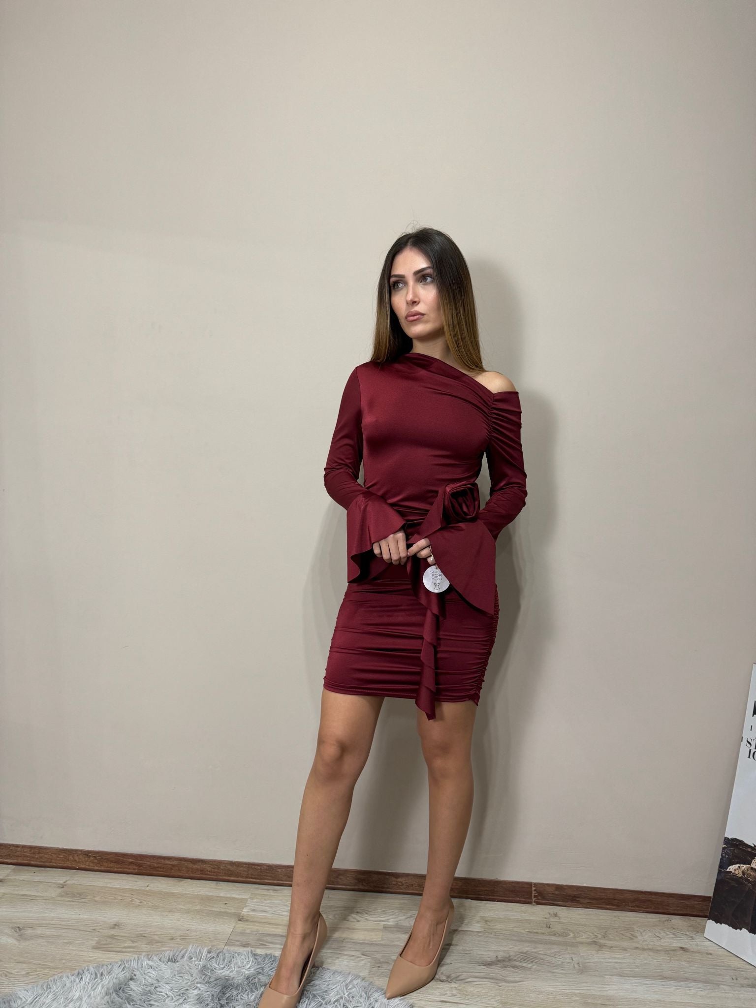 Abito Leyla bordeaux